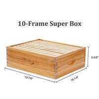 Kit de démarrage complet pour ruche Langstroth à 4 niveaux, 10 cadres, état neuf, équipement d'apiculture en bois de sapin, revêtement en cire