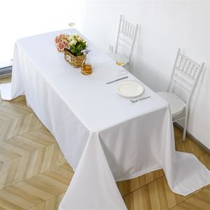 Mantel Cuadrado Negro Personalizado de 90x132 Pulgadas, Liso, Lavable, Antimanchas, de Poliéster Elástico Tejido para Bodas, Fiestas, Hoteles y Exteriores - Product Image 1