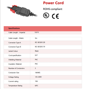 Bộ điều hợp cắm điện IEC C20/C19/C14/C13 với Dòng định mức 16A, Loại ổ cắm mở rộng, bộ điều hợp nguồn AC. - Product Image 2