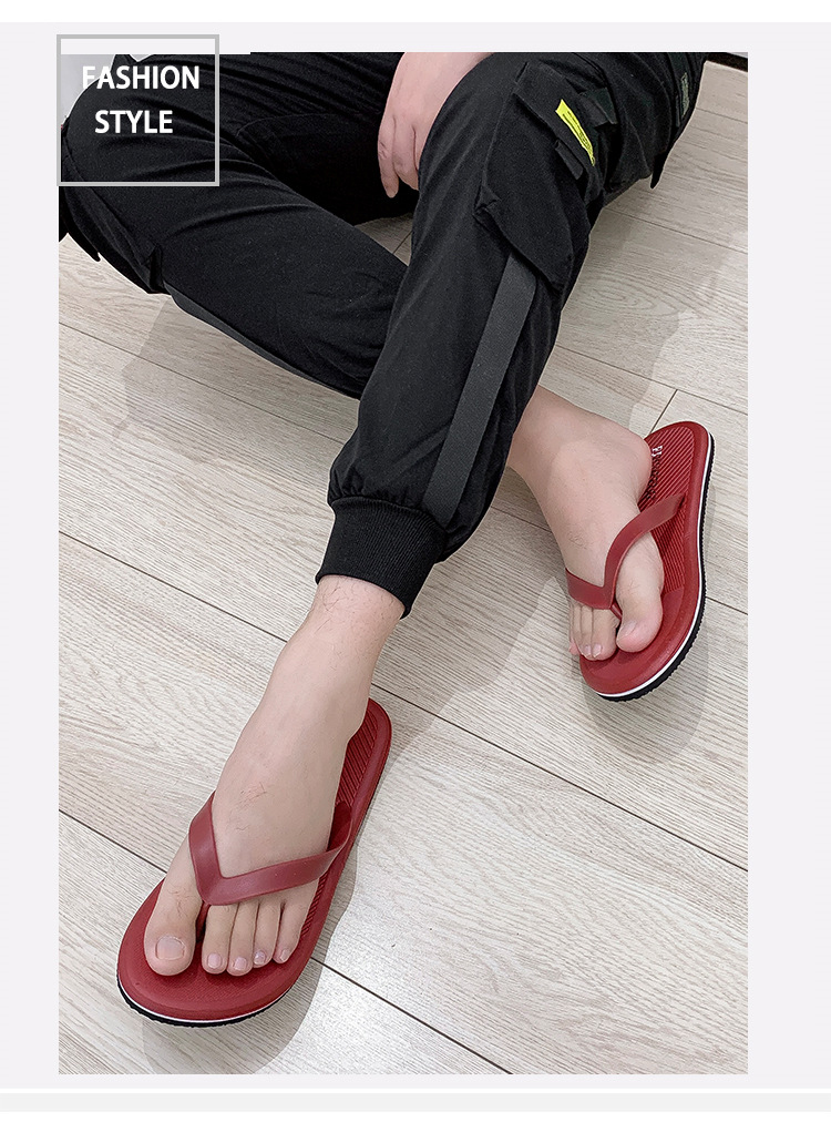Men's Non-slip Outdoor Beach Flip-flops Slipper Fashion Breathable PVC PE Filp Flops