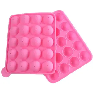 Cupcake Bakvorm Cake Pop Stick Mal Tray Candy Cake Mods Diy Tool Lolly Pop Party 20 Cavity Siliconen Roze Op Maat Gemaakte Mallen