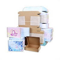 Boîte d'emballage en forme d'avion colorée, logistique d'expédition, carton ondulé extra-résistant à trois couches, sur mesure