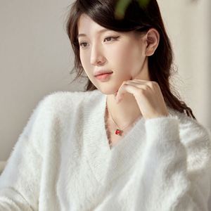 Dylam <b>Initial</b> Cubic Zirconia Crystal V Alphabet Chain Gradient Color <b>Pendant</b> Necklace 18K Jewelry Gifts for Girlfriend Women - Product Image 5