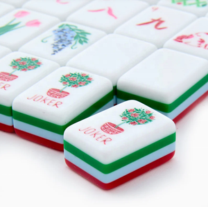 Mahjong américain rouge, tuiles en acrylique à 4 couches, 160 tuiles gravées, <span class=keywords><strong>jeu</strong></span> luxueux et idée cadeau de Noël - Product Image 2