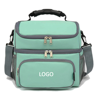 Sac à lunch isotherme de grande capacité à 2 compartiments et à double couche avec logo personnalisé Sac fourre-tout de boîte à lunch pour hommes femmes adultes