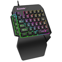 Clavier de jeu OEM pour gaucher, mini clavier à une main, 40 touches, éclairage coloré, clavier filaire pour ordinateur, plug and play, avec support pour le poignet