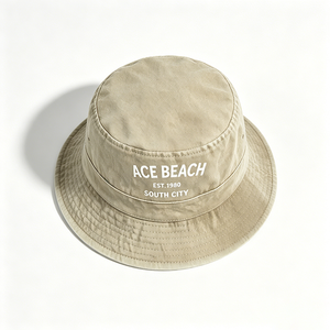 Washed Cotton Bucket Hat ACE BEACH Print Vintage Sun Hat Casual Wide Brim Fisherman <b>Cap</b> for Men <b>Women</b> Summer Beach - Product Image 4