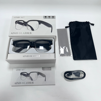 Lunettes intelligentes IA avec caméra 8MP, vidéo 1080P, commande vocale, transfert Wi-Fi, batterie 290mAh, charge magnétique