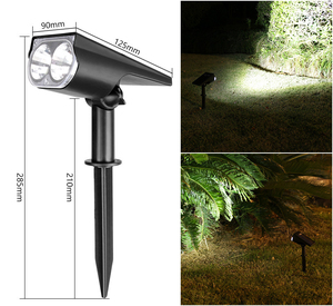 7 LED extérieur <span class=keywords><strong>solaire</strong></span> <span class=keywords><strong>jardin</strong></span> lumières réglable 2-en-1 IP65 étanche paysage projecteurs spots pour jardins et parcs - Product Image 6