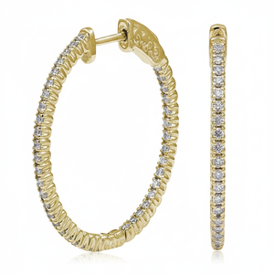 Boucles d'oreilles créoles cloutées en diamant à l'envers à la mode Accessoires en pierres précieuses véritables - Product Image 2