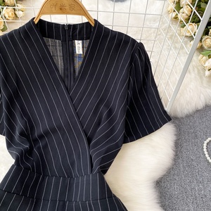 <span class=keywords><strong>Combinaison</strong></span> Décontractée d'Été à Col en V, Taille Haute, Rayée, <span class=keywords><strong>Longue</strong></span> pour <span class=keywords><strong>Femme</strong></span> - Product Image 3