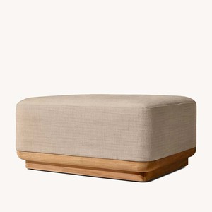 Ensemble de mobilier d'extérieur moderne en bois de teck, comprenant un canapé chaise longue de jardin, une table basse et un mobilier en osier, idéal pour ferme, appartement, villa, patio - Product Image 4