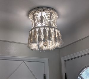 Pequeña y Hermosa Lámpara de Techo Bohemia de Macramé 100% Algodón, Tejida, Decorativa para el Hogar, Transpirable - Product Image 1