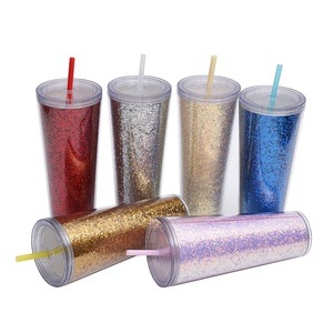 New Cross-Border Direct-Supply PP Double-Layer Eco-Friendly <b>Large</b>-Capacity Straw <b>Cup</b> with No Rim Light Luxury Simple Design - Product Image 1