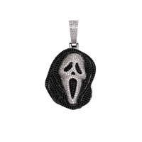 Pendentif Grimace en laiton plaqué or de haute qualité avec zircone cubique, breloque Hip Hop effrayante pour colliers tendance