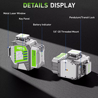Niveau laser 3D multifonctionnel Huepar ZK03CG à 12 lignes, 360 degrés, horizontal et vertical, auto-nivelant, kit d'outils