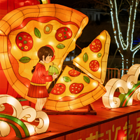 Lanterne personnalisée durable, non toxique, design fast-food, burger, pizza, lumière portable, décoration de fête à thème Thanksgiving