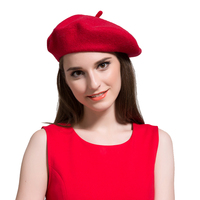 Boina de lana de moda unisex, boina cálida tejida para invierno, boina de estilo francés