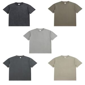 280GSM alta calidad en blanco gota hombro pesado de gran tamaño hombres básico peso pesado 100% algodón camiseta - Product Image 2