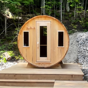 Sauna de Barril de Madera para Jardín, Estufa de Lujo para Exteriores, Moderna, Tradicional, Eléctrica, de Vapor Seco, de Cedro/Hemlock, 9KW - Product Image 2