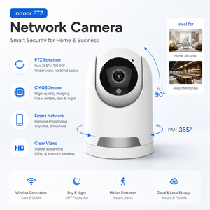 Caméra de sécurité WiFi double éclairage, détection de mouvement PIR, vision nocturne couleur, CMOS 355, grand angle, stockage Cloud/<span class=keywords><strong>Micro</strong></span> SD, faible détection humaine - Product Image 4