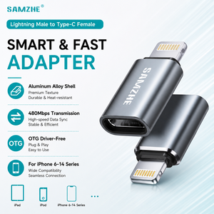 Samzhe Apple L TO USB-C OTG อะแดปเตอร์ Type-C ตัวเมียการชาร์จและซิงค์ข้อมูลสำหรับ <span class=keywords><strong>iPhone</strong></span> 14 13 12 11x8 Plus iPad Series - Product Image 1