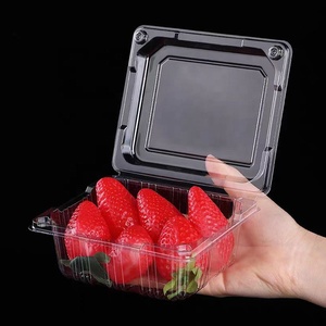 Bán buôn Pet nhựa trái cây lưu trữ hộp vuông vỏ sò container cho Takeaway dâu tây Cherry hàng tạp hóa bao bì thực phẩm - Product Image 2