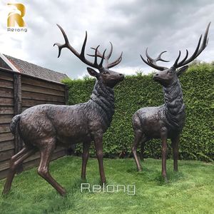 تمثال غزال من البرونز عالي الجودة للحدائق الكبيرة في الهواء الطلق بحجم طبيعي - Product Image 3