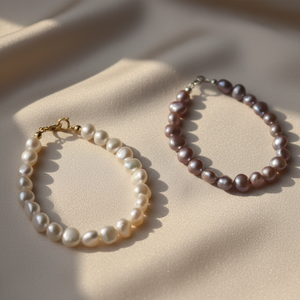 Pulsera de Perlas Naturales de Agua Dulce Chapadas en Oro y Plata <span class=keywords><strong>Tai</strong></span>, Forma de Bola Ligeramente Imperfecta, Moderna, para Uso Diario de Mujeres, Regalo - Product Image 1