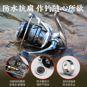 Moulinet de pêche en métal pour droitier, idéal pour la pêche en réservoir, en étang et la pêche aux leurres. - Product Image 4