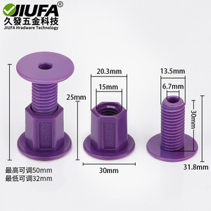 Pata Ajustable para Muebles Jiufa, Plástico Morado, 30 mm de Diámetro, Estabilizador para Armario y Guardarropa, Fácil Instalación - Product Image 1