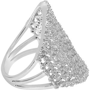 Round Cut White Diamond Cluster Engagement Ring 925 Sterling Silver Women's Jewelry - Product Image 3