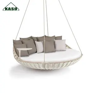 Outdoor Round Bed Large Hammock Chair Patio Swings Rattan Swing Daybeds Hanging Daybed