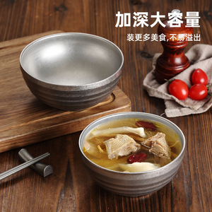 Stainless Steel Rice Bowl Stripe Pattern Home Use 44455 - Product Image 4