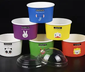 Recipiente desechable de 16 oz para hacer helados, recipiente para hacer helados de 500 ml, diferentes tipos de papel