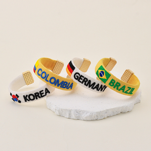 Pulseras Tejidas Personalizadas al por Mayor para la Copa Mundial 2026, Brazalete Moderno con el Logotipo del Equipo de Fútbol, Pulsera de la <span class=keywords><strong>Amistad</strong></span> para Fanáticos del Fútbol - Product Image 2