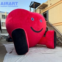 Personnage de cœur rouge gonflable de décoration de la Saint-Valentin, ballon gonflable en peluche de dessin animé