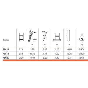 Échelle pliante professionnelle à double extension avec corde pour l'escalade et les travaux domestiques - Product Image 4