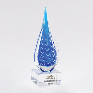 <span class=keywords><strong>Verre</strong></span> <span class=keywords><strong>d</strong></span>'art soufflé à la main Noble bleu et blanc larme avec base <span class=keywords><strong>en</strong></span> <span class=keywords><strong>verre</strong></span> clair - Product Image 1