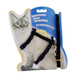 Collier de chat réglable pour chats, ceinture en Nylon, corde de sécurité, laisses lapin chaton Kedi harnais ensemble de laisses - Product Image 1