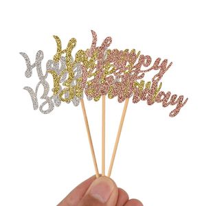 อุปกรณ์ตกแต่งหน้าเค้กวันเกิด,ท็อปเปอร์เค้กกลิตเตอร์ตกแต่งหน้า<span class=keywords><strong>เค้ก</strong></span> - Product Image 4