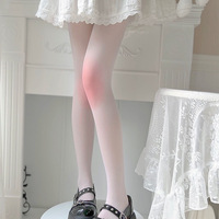 Bas montants blancs style mignon pour femme, en laine/nylon, transparents, invisibles, résistants à la déchirure, avec pied.
