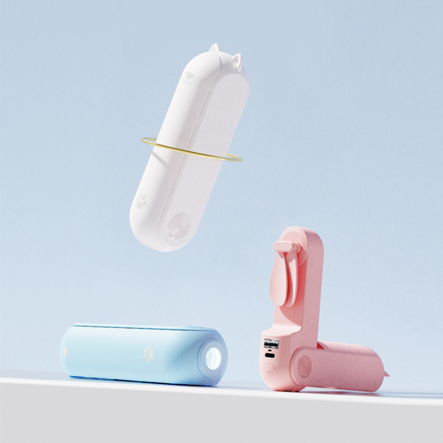 3-in-1 Mini Bear USB Handheld Fan with Power Bank Plastic Portable & Rechargeable for Kids Home Car Outdoor Hotel & RV Use