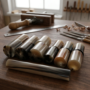 Tiges de corne de buffle cylindriques pour manches de couteau, matériau en corne naturelle pour la fabrication de couteaux personnalisés, fabricant en gros - Product Image 1