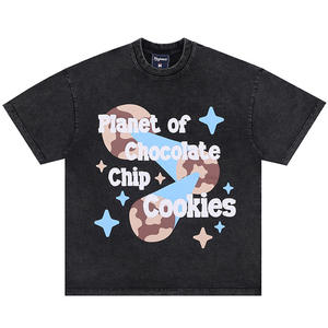 T-Shirt pour hommes, vente en gros, haute qualité, écran en soie, mode rue, dessin animé, <span class=keywords><strong>planète</strong></span>, Alphabet imprimé, T-Shirt lourd - Product Image 6