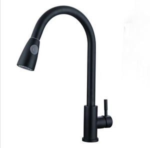Tirer Vers Le Bas robinet de cuisine Contemporain Noir Mat UPC à Poignée Unique en acier inoxydable 304 robinet de cuisine - Product Image 5