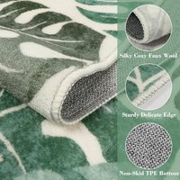 Tapis d'intérieur lavable vert sauge à poils ras en fausse laine, doux et antidérapant, pour chambre à coucher, salon et entrée