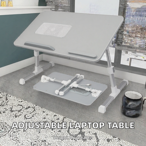 Table pour ordinateur portable Great Roc en métal et panneau PU, hauteur réglable, avec ventilateur de refroidissement, usage polyvalent - Product Image 2