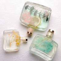 Flacon diffuseur d'arômes en verre transparent de luxe 100ml 200ml 330ml 500ml pour huiles essentielles avec bouchon doré