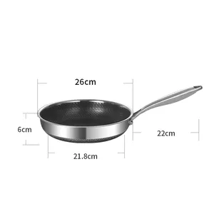 Customized Pot Stainless Steel 316 Non-Stick Frying Pan Non Stick Honeycomb Wok Set Cookware Wok Pan